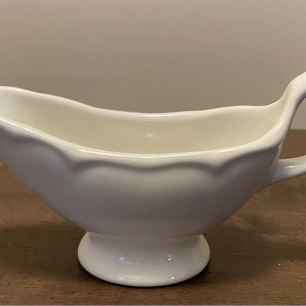Vintage White Homer Laughlin Individual Condiment/Sauce Server